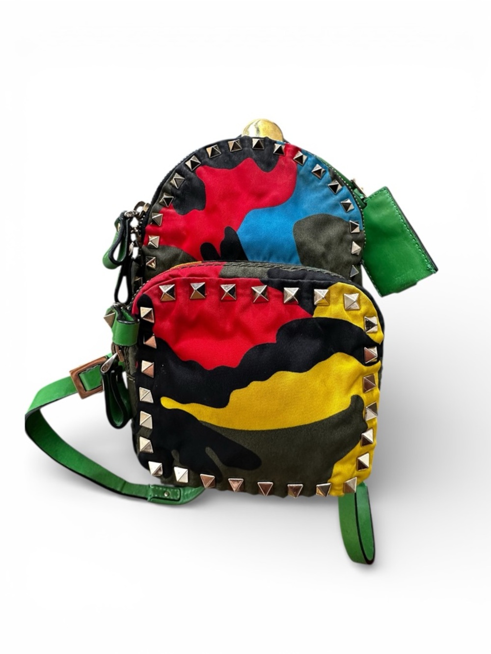 Valentino Garavani Rockstud Psychedelic Camouflage Mini Backpack (C2)